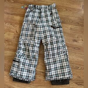 BURTON Kids Plaid Snow Pants S Skiing/Snowboarding